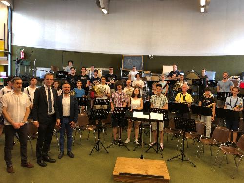 La visita del governatore Fvg, Massimiliano Fedriga (secondo da sx) alla sede dell'Associazione Filarmonica Città di Pordenone